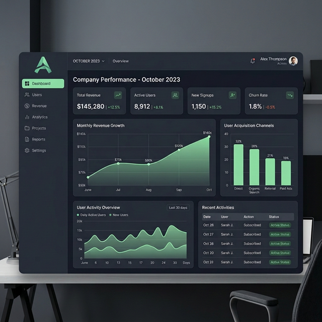 Clean B2B SaaS dashboard interface showing real-time automation metrics
